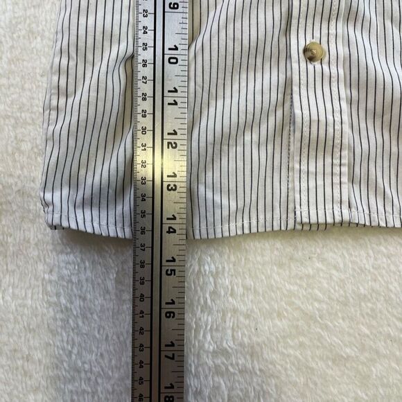 3T Goodlad of Philadelphia White Button Down Shirt Pin Stripe Long Sleeve Collar - Picture 7 of 12